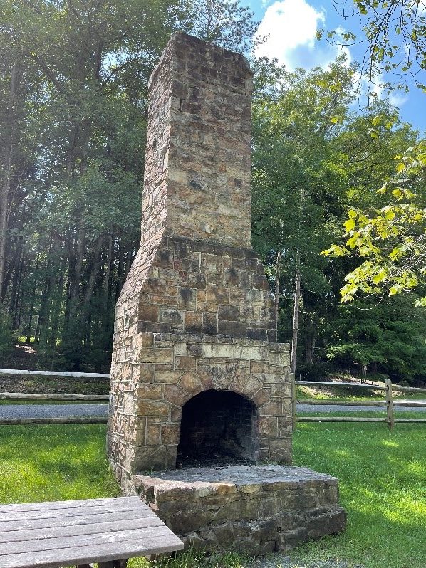 a photo of fireplace remains at Penn Roosevelt State Park