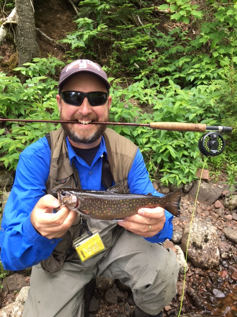 Jeff Woleslagle holding a brook trout