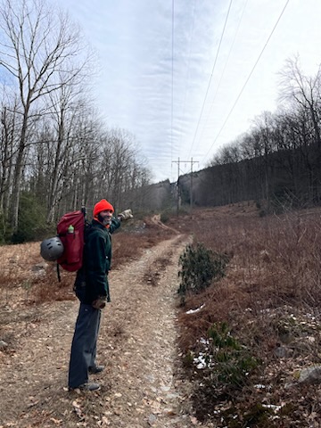 Van Wagnar hiking to climb