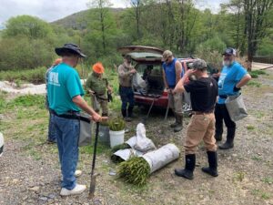 2025 10 Reparian Buffer Blog Picture1 The group gathering for pre planting instruction