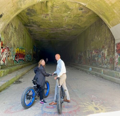 Pat Stefano and Jen Marsh Bike